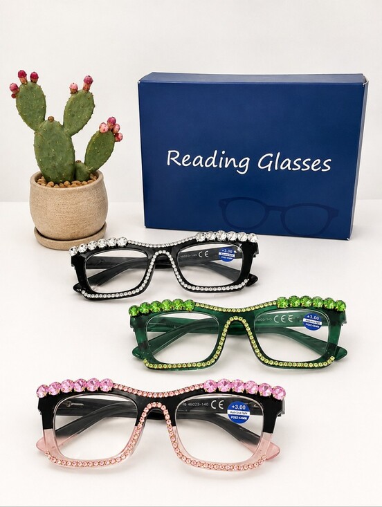 HUBEYE Accessories - Women’s +3.00 Anti Blue Light Reading Glasses Stylish and comfortable